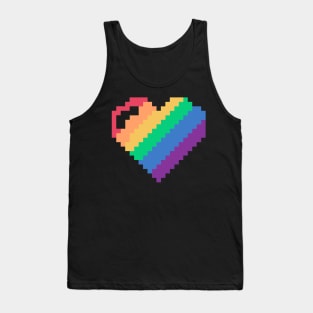 Rainbow Pixel Heart Game Tank Top